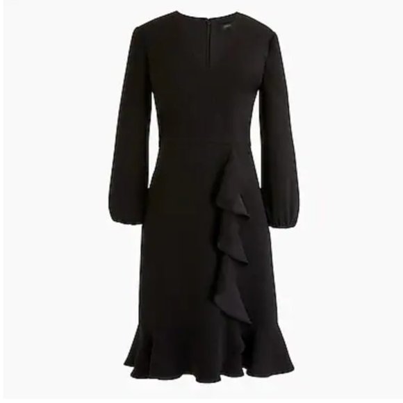DRAPEY RUFFLE-FRONT DRESS
